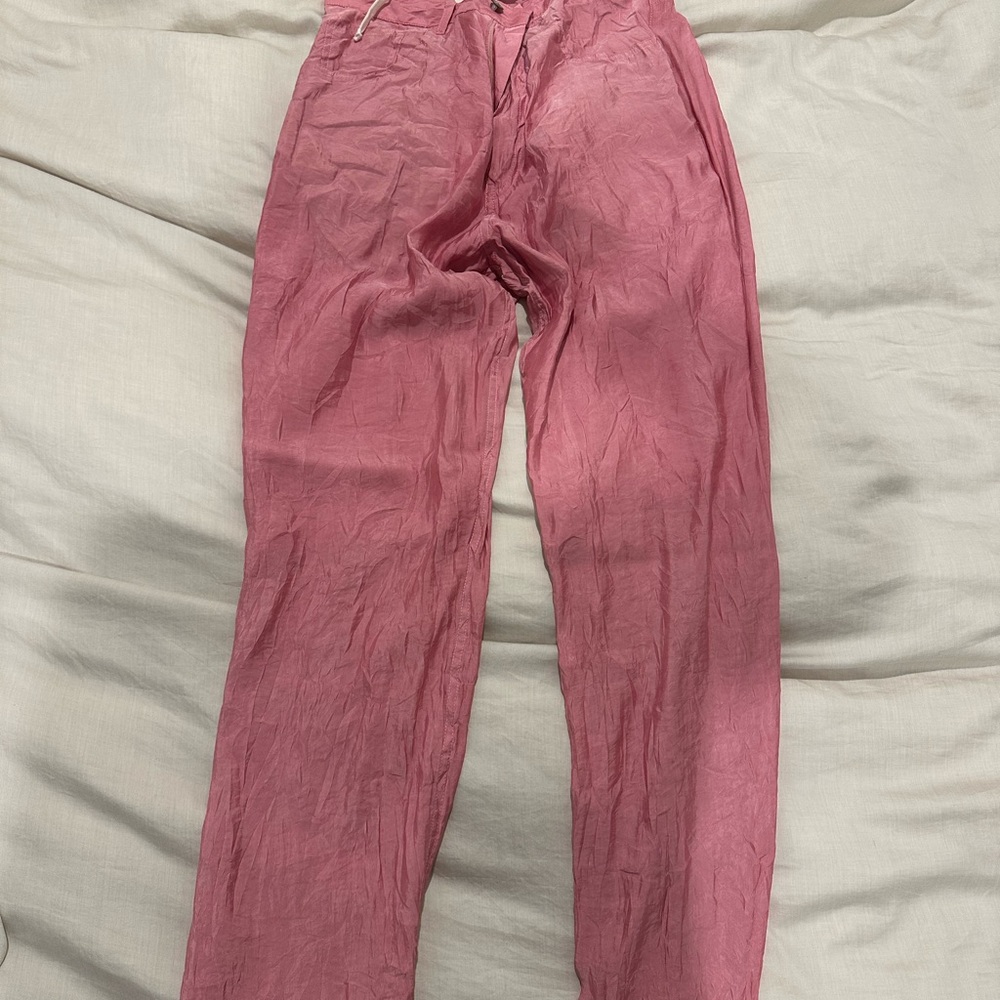 Hot Pink Maison Margiela Crinkled Pants Crepe Size 6 M have String Summer Beach
